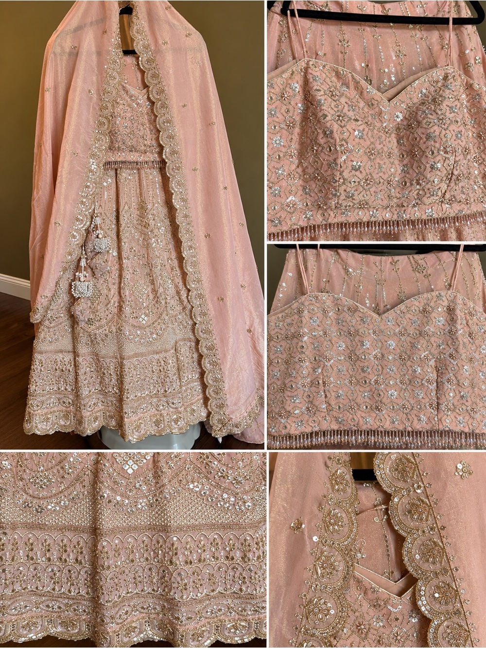 Gorgeous blush pink/champagne lehenga set